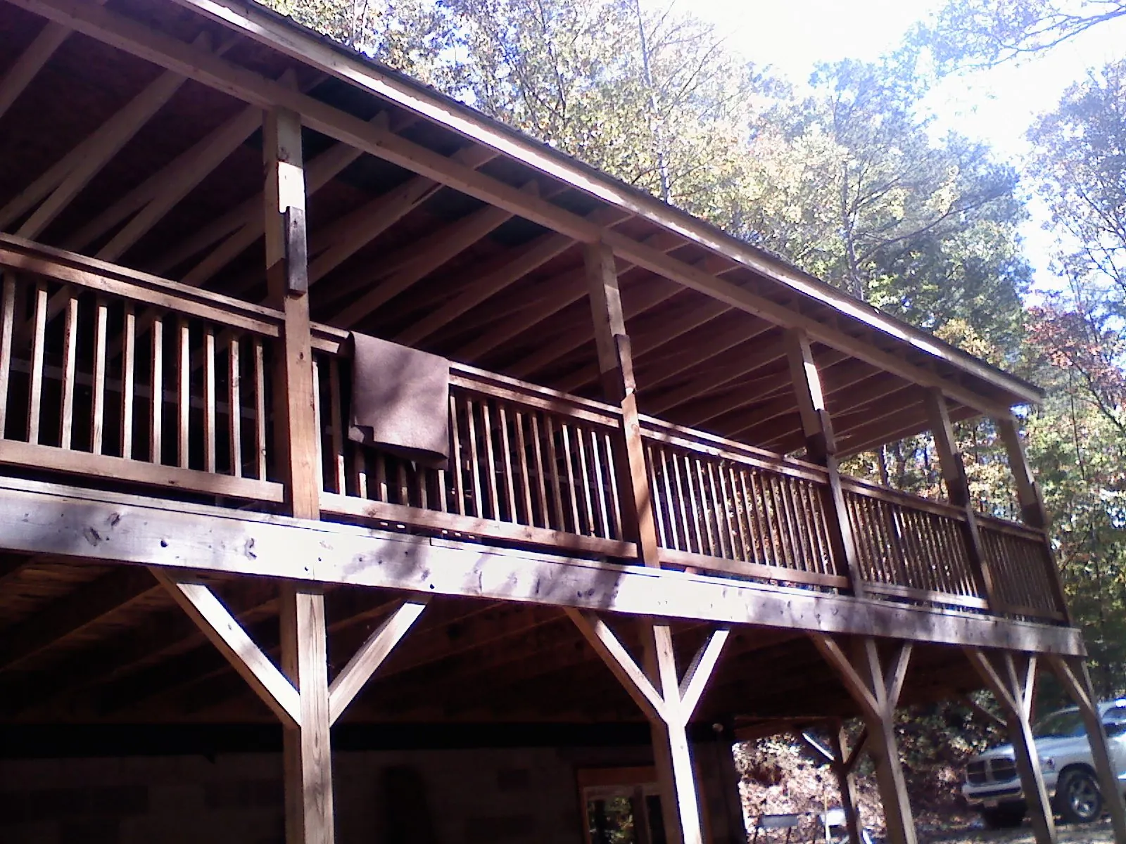 Timber framing under a new elevated porch and deck — Roof Leak Repair in Mc Veytown by Roofing Brothers